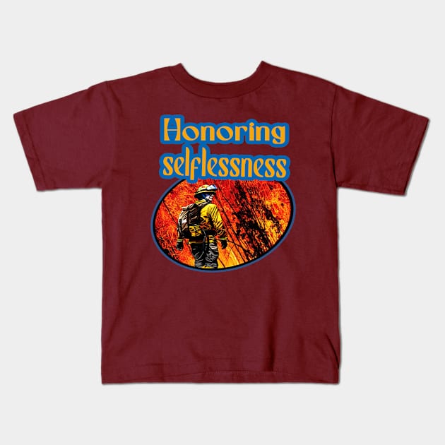 Honoring selflessness: Firefighter Kids T-Shirt by shop chak